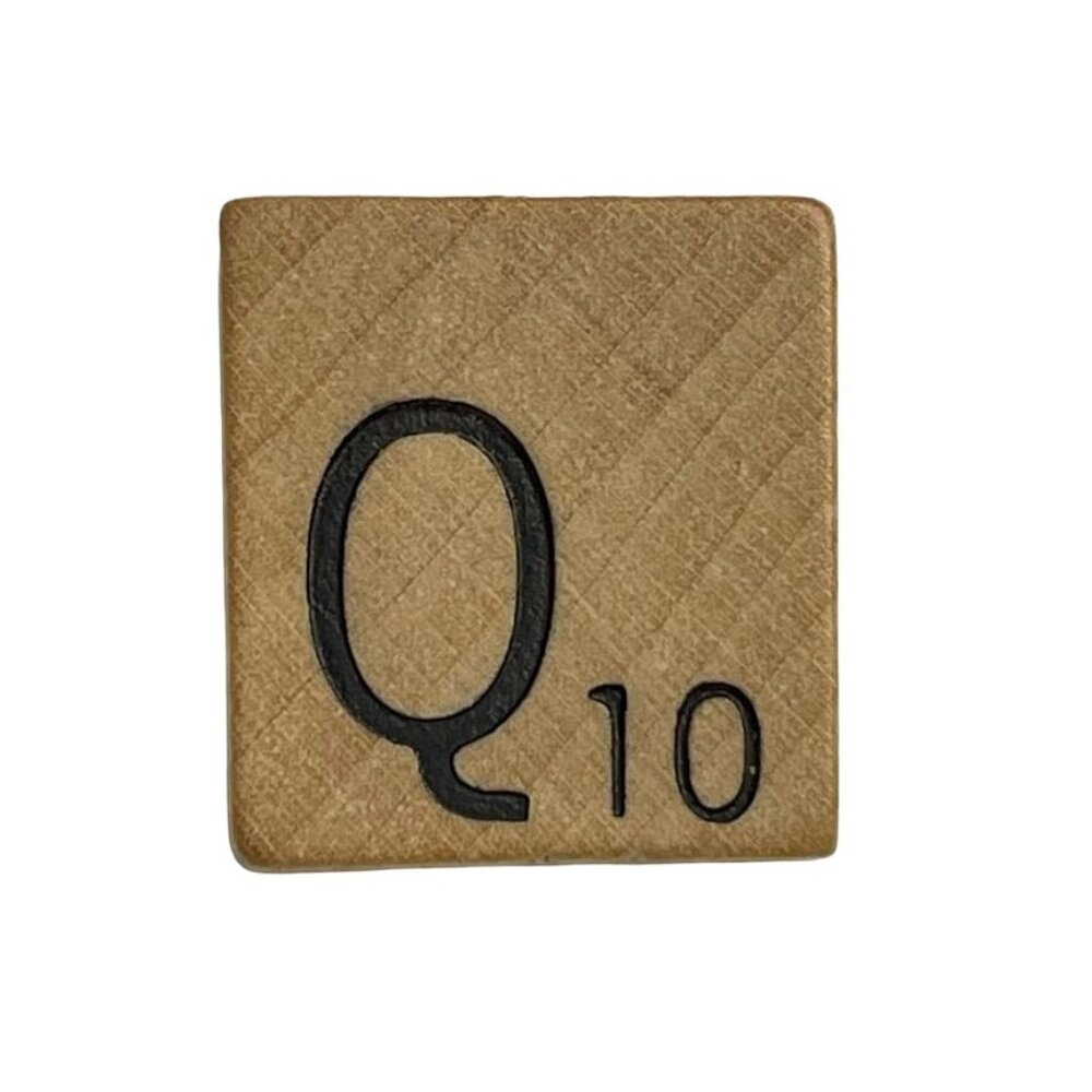 Scrabble Game Piece Letter Q Replacement Wood Tile Genuine Standard Edition mq